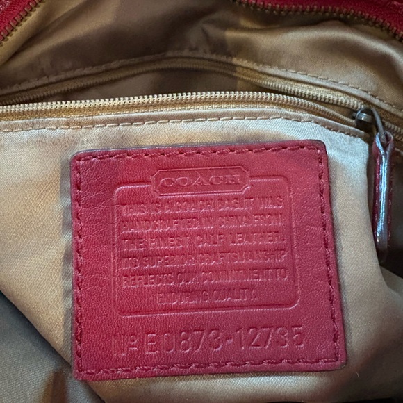 Vintage Boho Red Leather Coach Purse - Picture 3 of 5